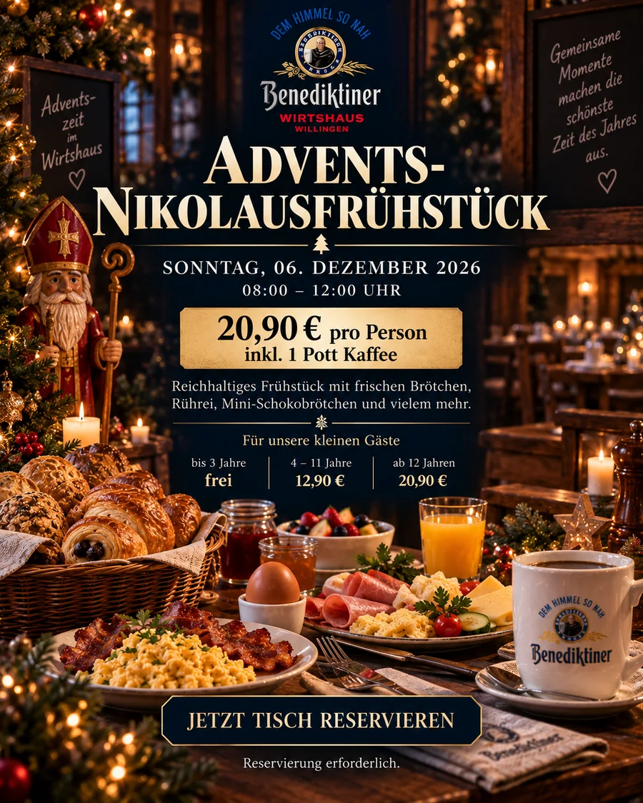 Advent St. Nicholas breakfast at the Benediktiner Wirtshaus