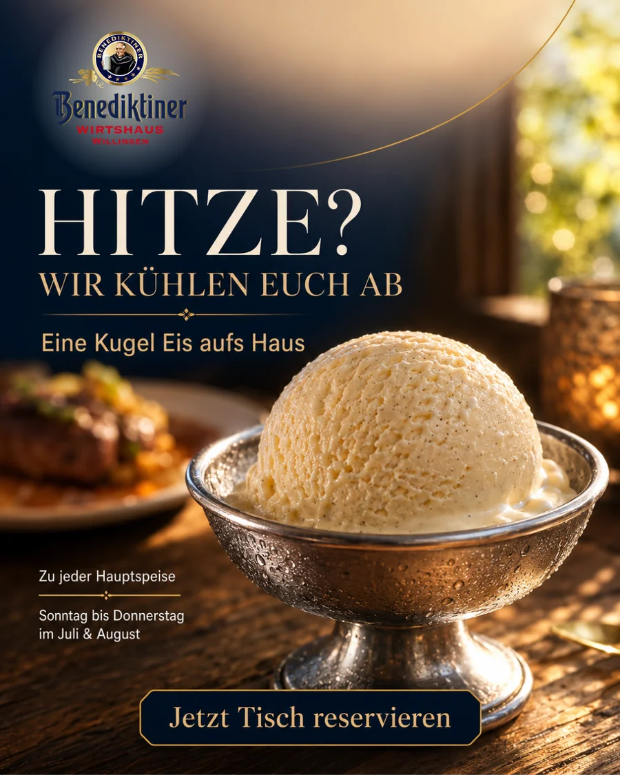A free scoop of ice cream at the Benediktiner Wirtshaus