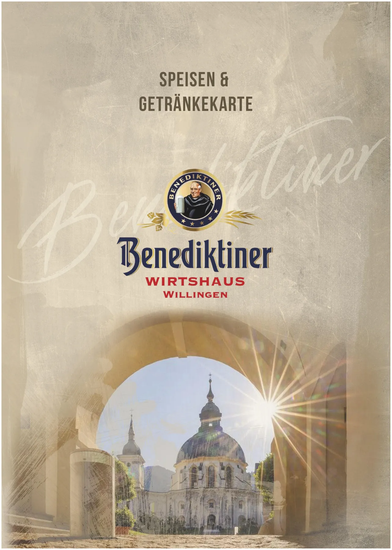 Menukaart pagina 1: omslag van de spijs- en drankenkaart